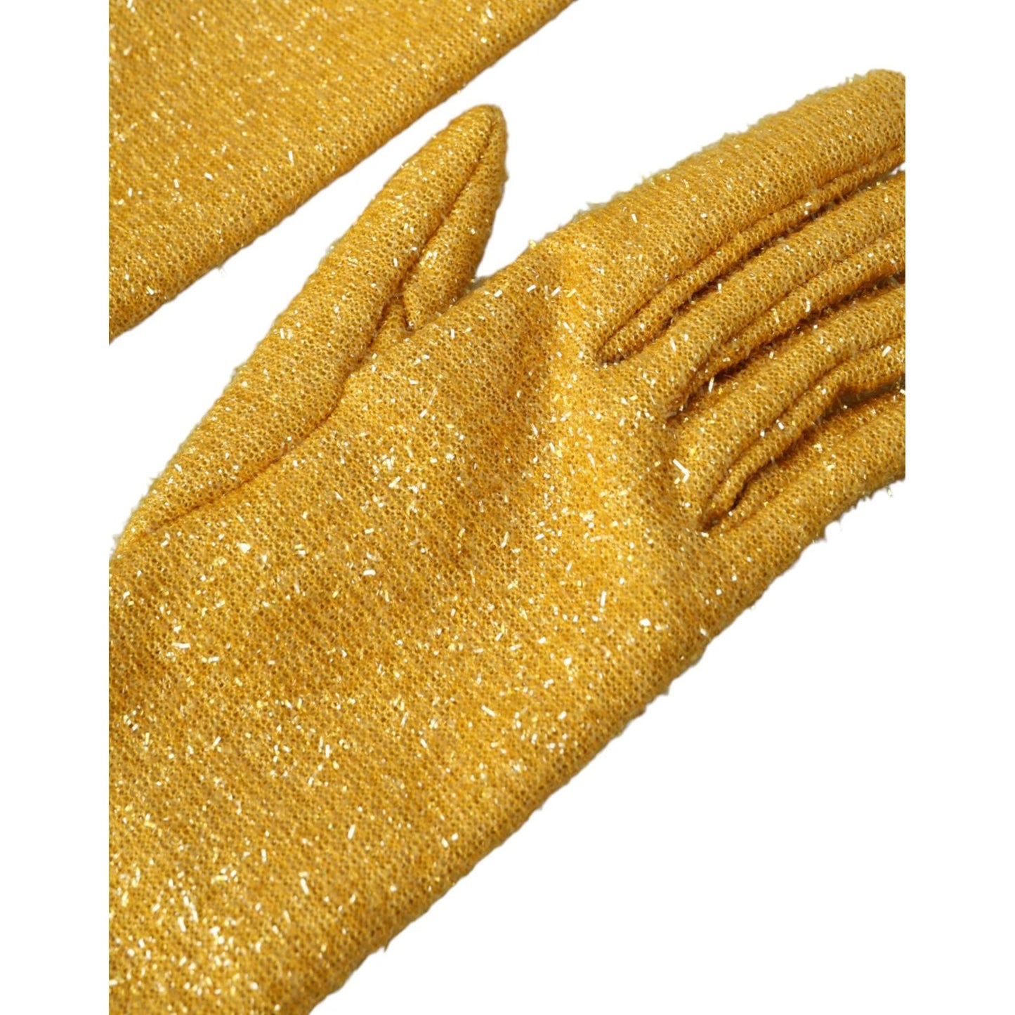 Dolce & Gabbana Gold Lurex Fantasia Mid Arm Length Gloves Dolce & Gabbana Goldenrod