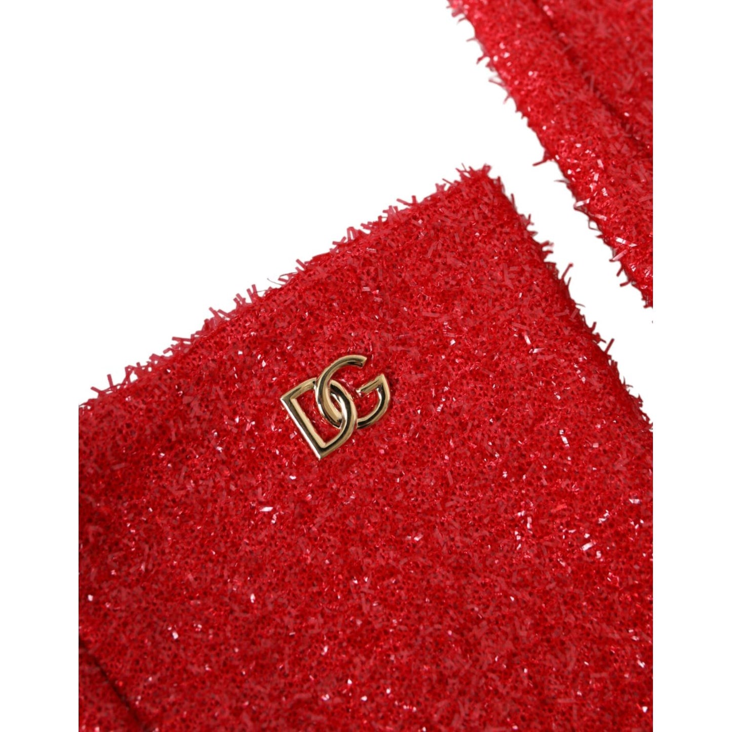 Dolce & Gabbana Red Lurex Fantasia Mid Arm Length Gloves Dolce & Gabbana Firebrick