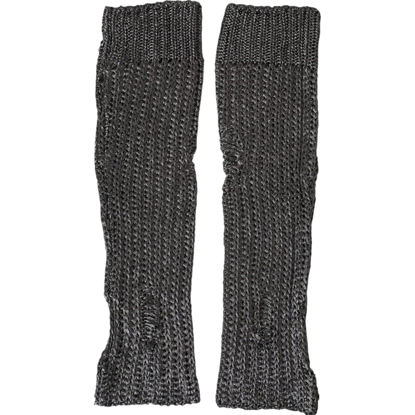 Dolce & Gabbana Gray Viscose Knitted Finger Less Gloves Dolce & Gabbana Dark Slate Gray