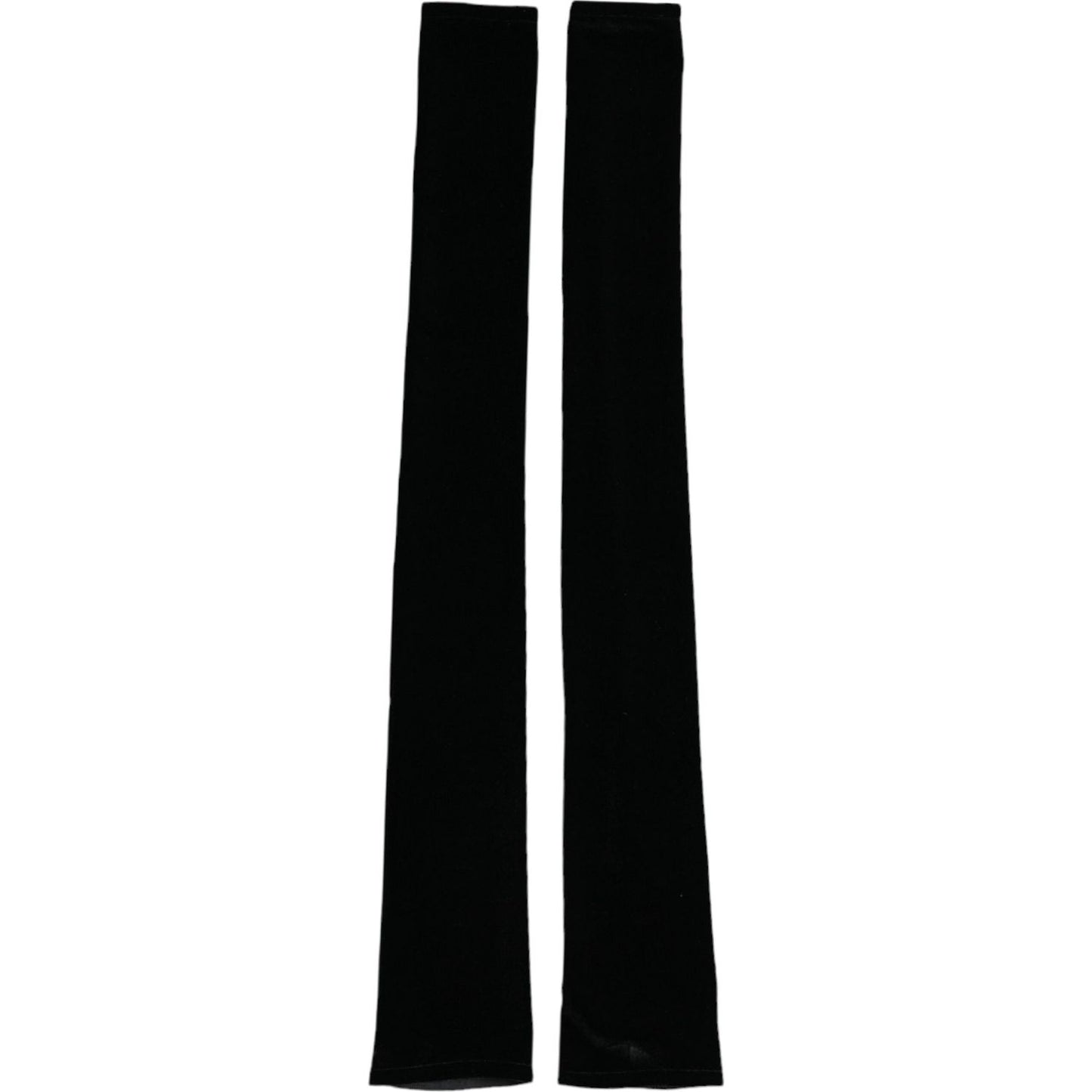 Dolce & Gabbana Black Nylon Finger Less Elbow Long Gloves Dolce & Gabbana Black