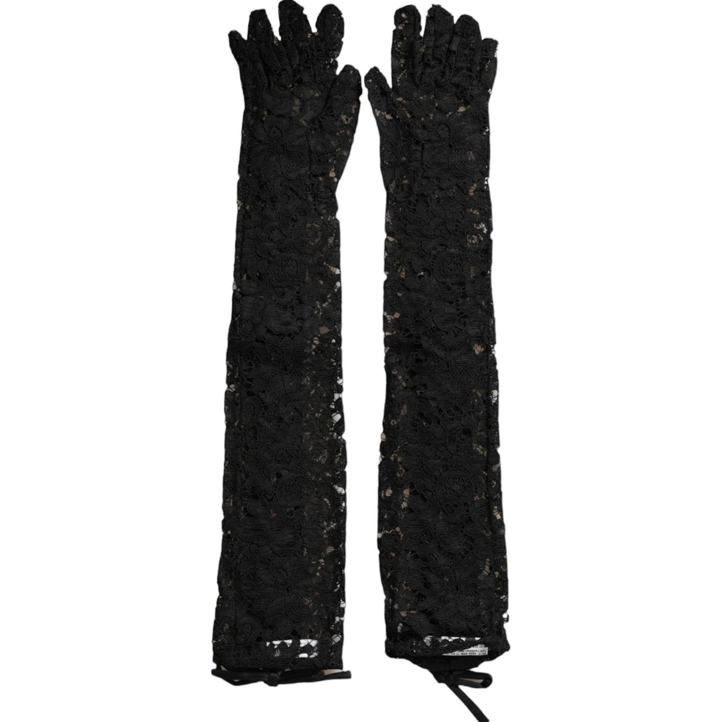 Dolce & Gabbana Black Taormina Lace Elbow Length Gloves Dolce & Gabbana Black