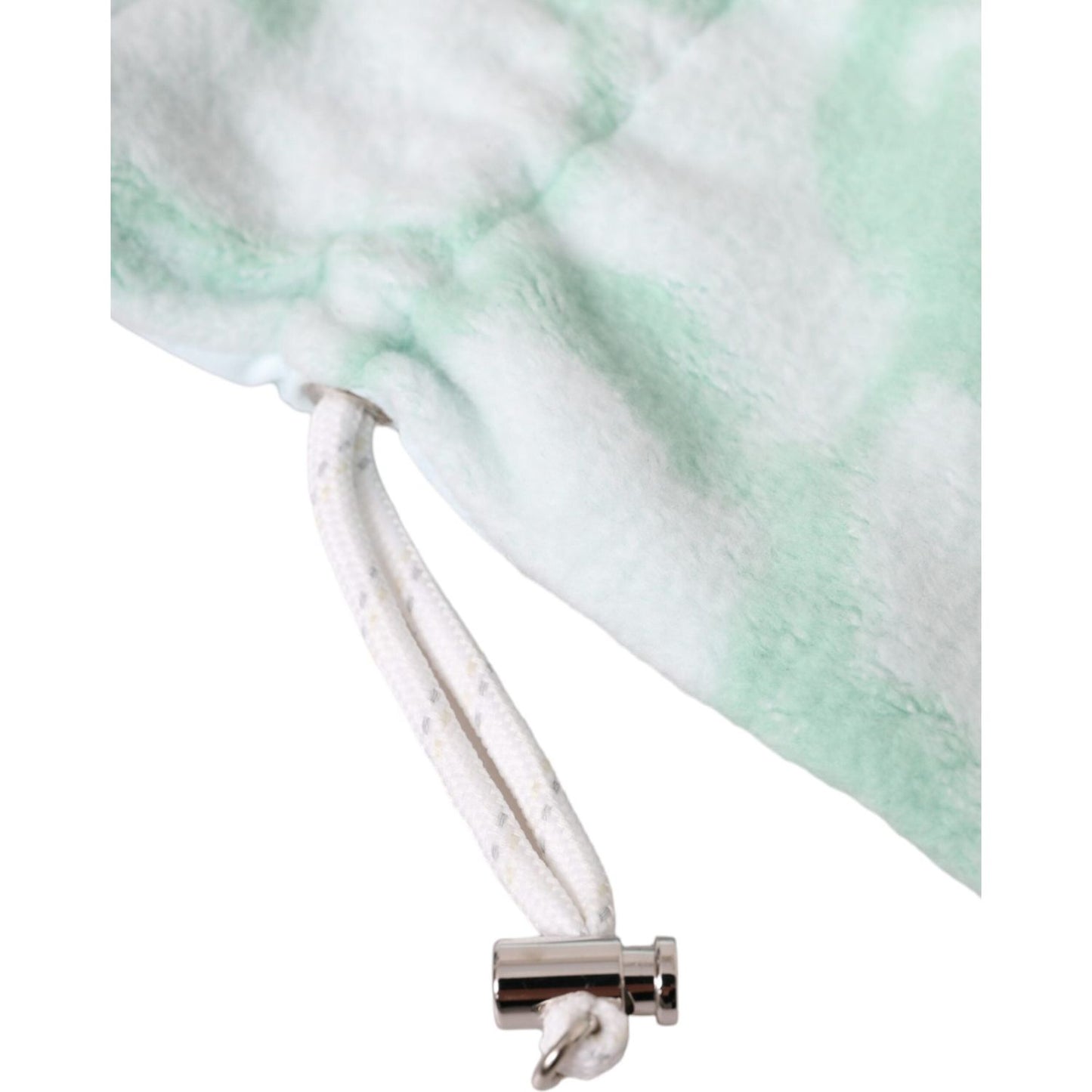 Dolce & Gabbana White Nylon Fleece Wrist Length Mitten Gloves Dolce & Gabbana Light Gray