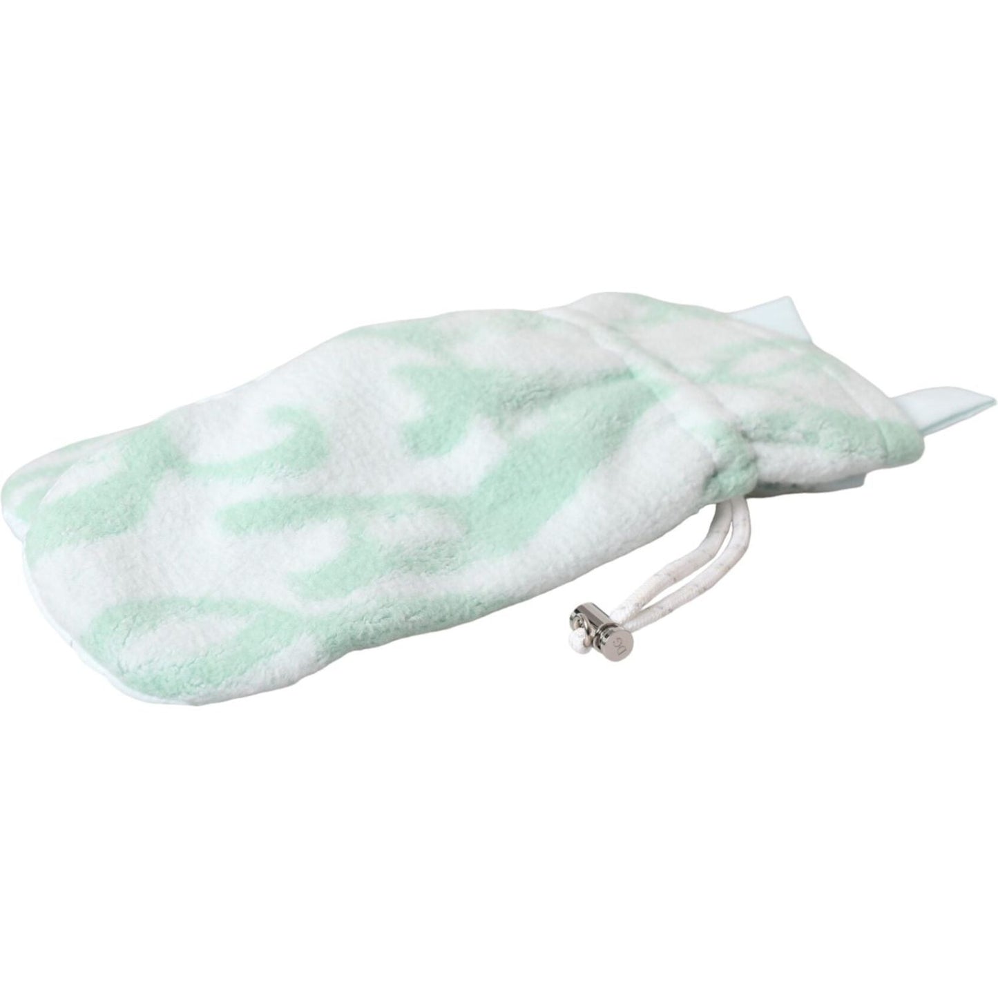Dolce & Gabbana White Nylon Fleece Wrist Length Mitten Gloves Dolce & Gabbana Light Gray