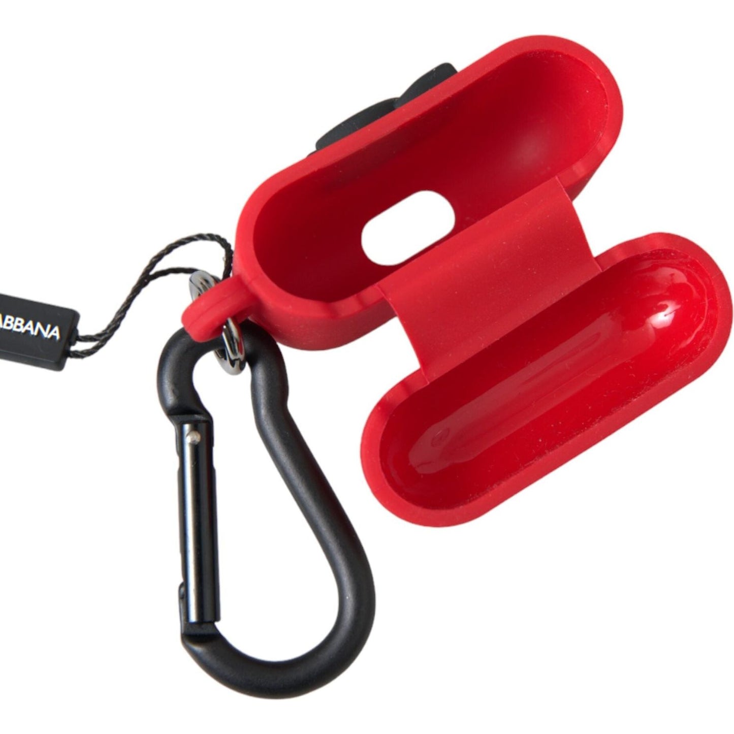 Dolce & Gabbana Red Silicone Rubber Logo Embossed Airpods Case Dolce & Gabbana Firebrick