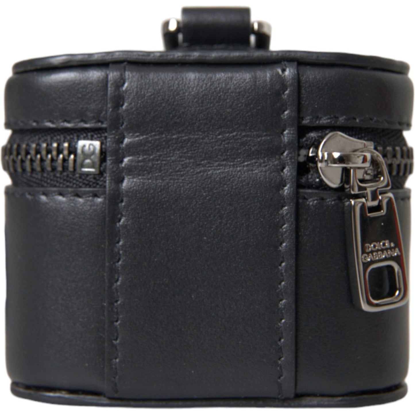 Dolce & Gabbana Black DG Logo Leather Silver Metal Airpods Case Dolce & Gabbana Dark Slate Gray