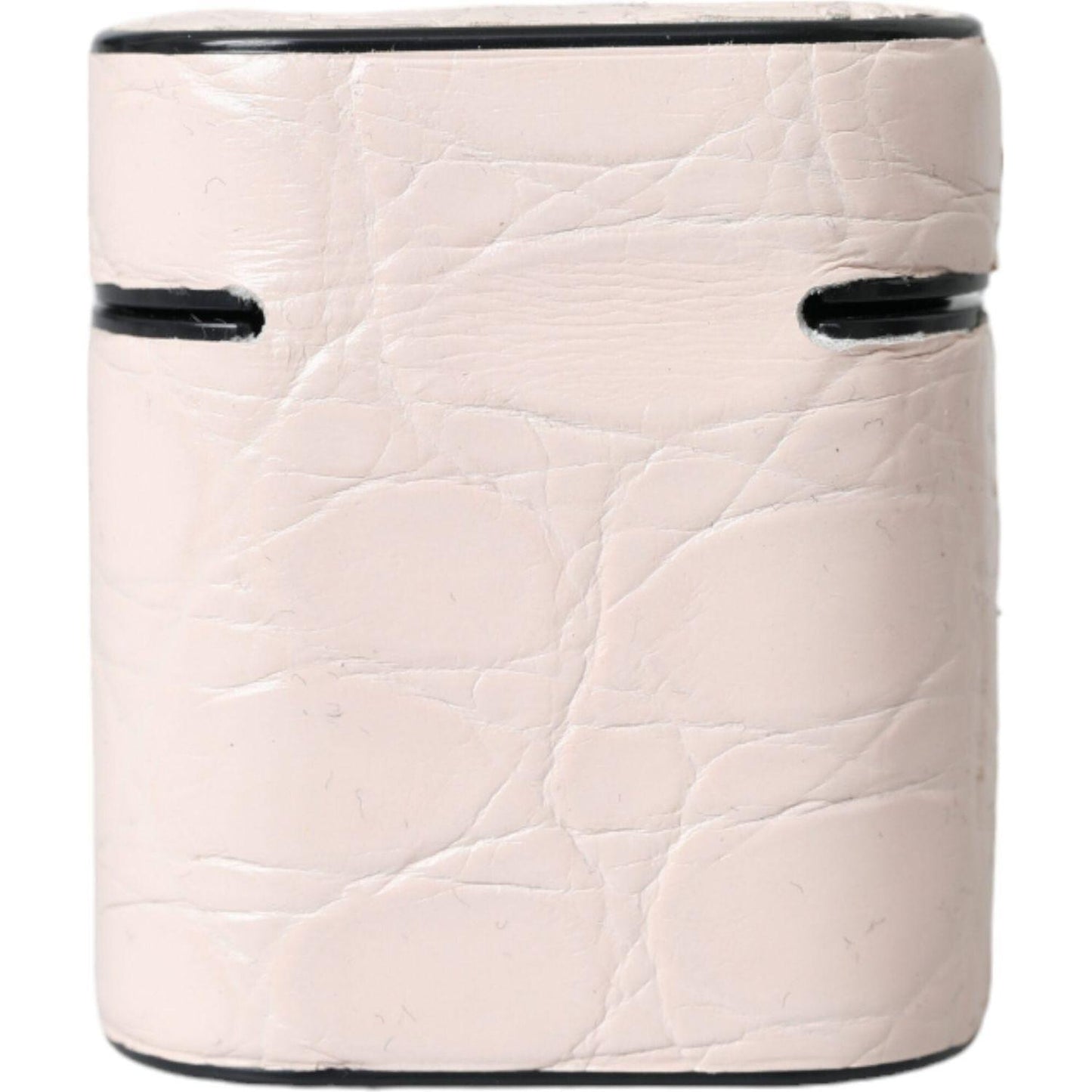 Dolce & Gabbana Light Pink Leather Metal Logo Plaque Airpods Case Dolce & Gabbana Light Gray