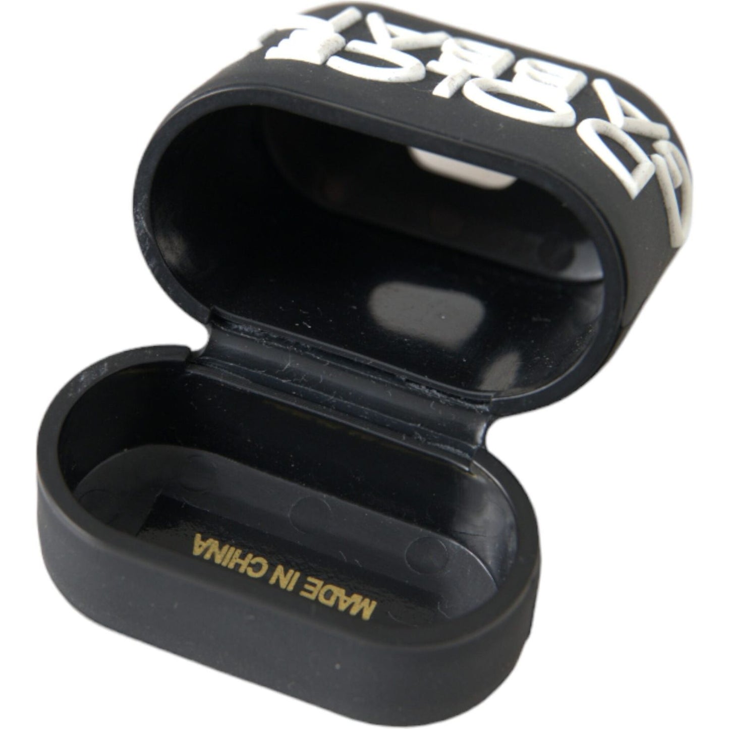 Dolce & Gabbana Black White Silicone Embossed Logo Airpods Case Dolce & Gabbana Dark Slate Gray