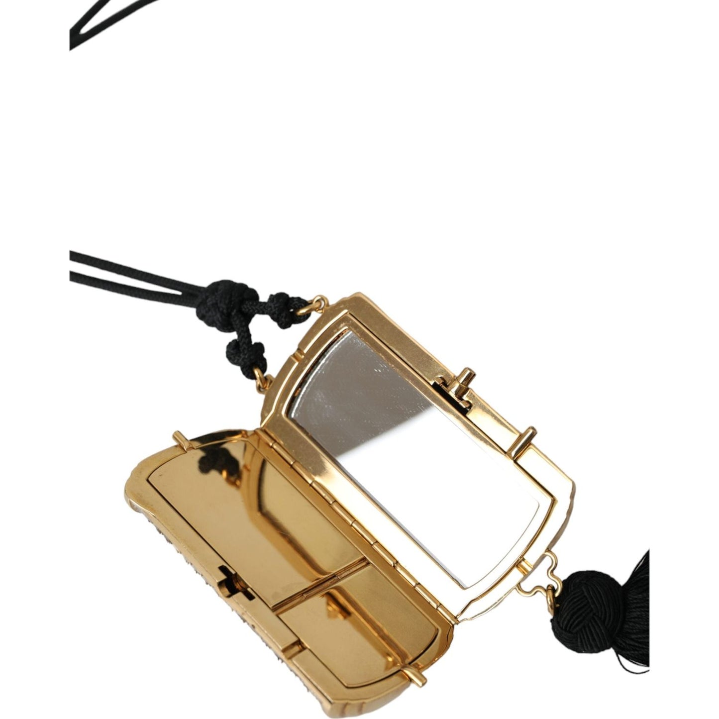 Dolce & Gabbana Beige Exotic Leather Mini Mirror Tassel Make Up Holder Bag Dolce & Gabbana Dark Khaki
