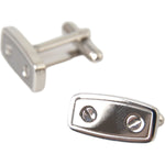Dolce & Gabbana Silver Plated Metal Brass Pin Men Cufflinks Cufflinks Dolce & Gabbana Gray