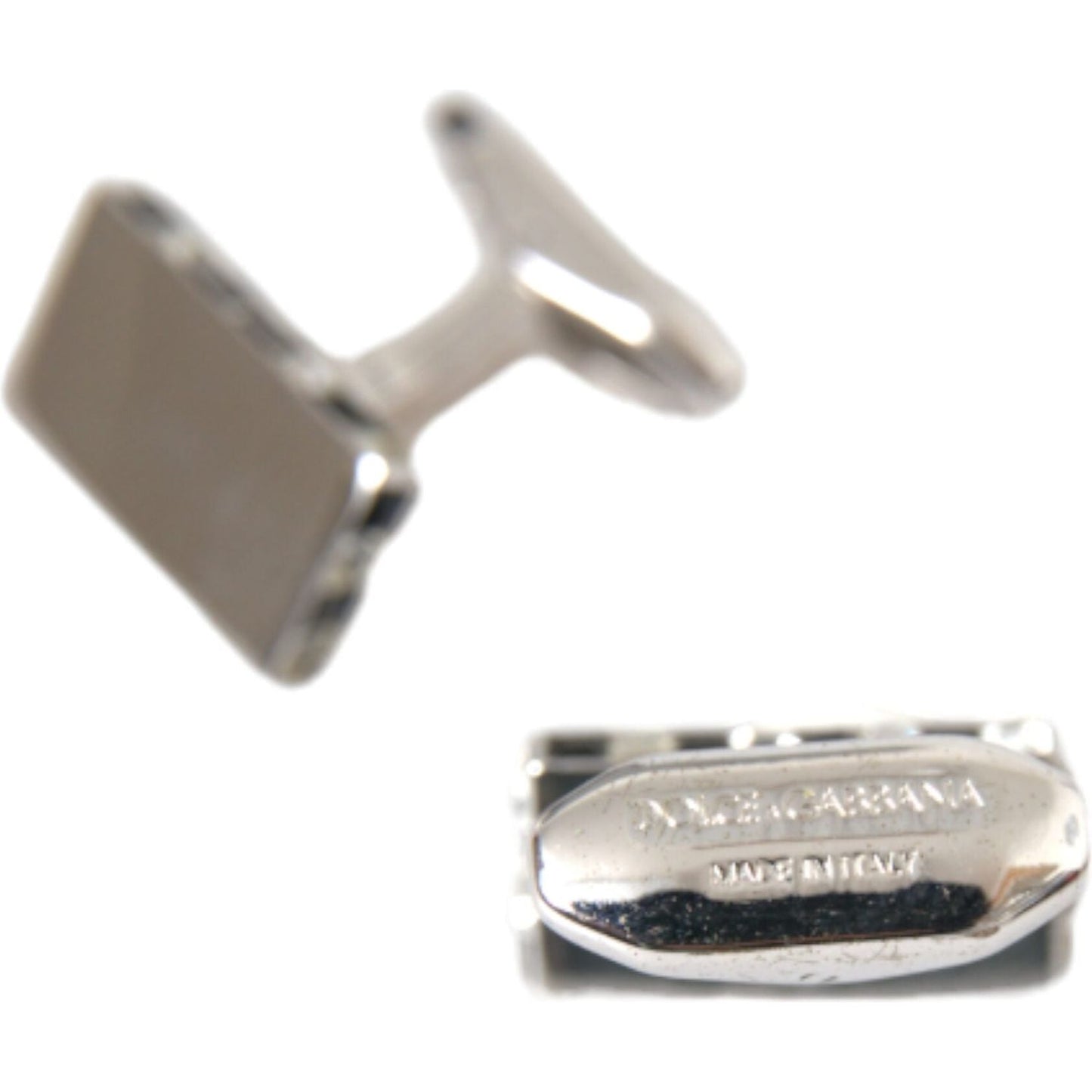 Dolce & Gabbana Silver Plated Metal Brass Pin Men Cufflinks Cufflinks Dolce & Gabbana Gray