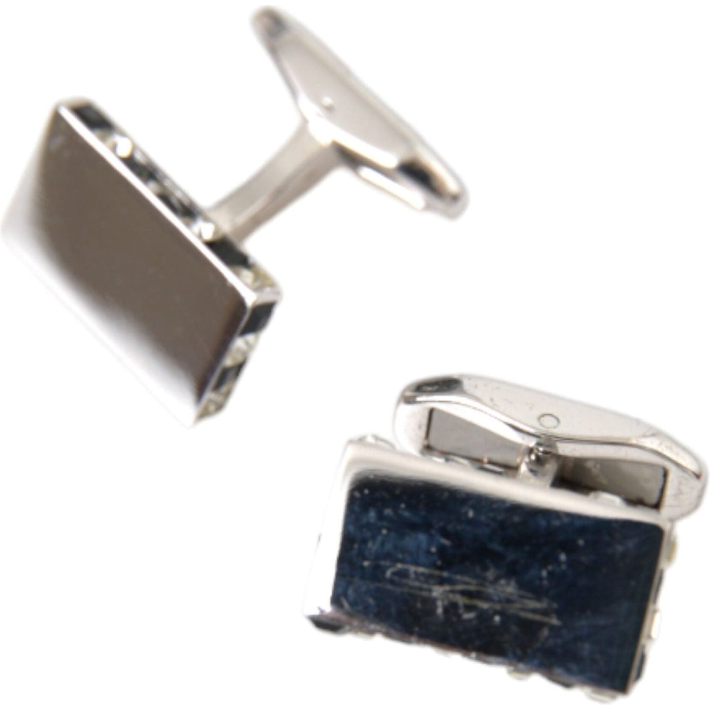 Dolce & Gabbana Silver Plated Metal Brass Pin Men Cufflinks Cufflinks Dolce & Gabbana Dark Slate Gray