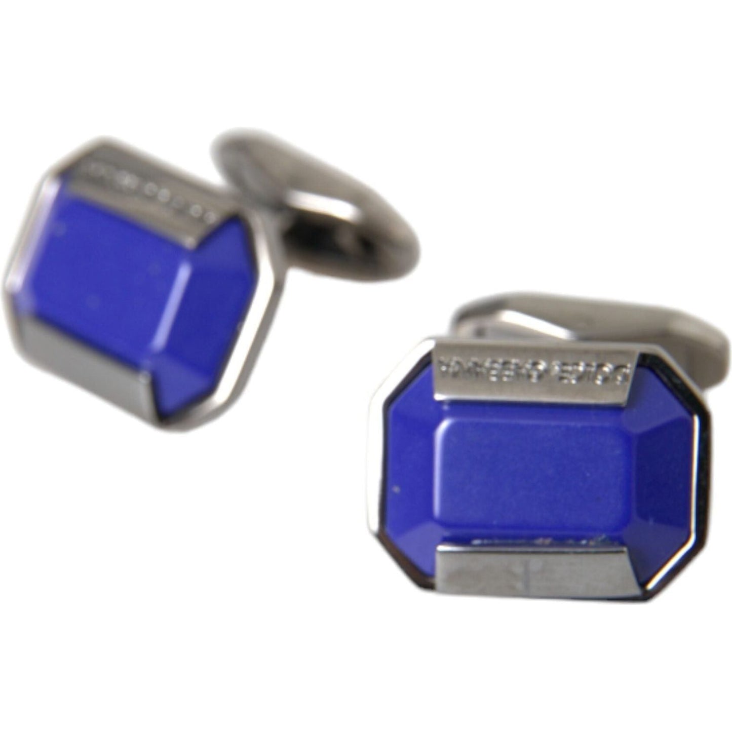 Dolce & Gabbana Silver Plated Brass Pin Crystal Cufflinks Cufflinks