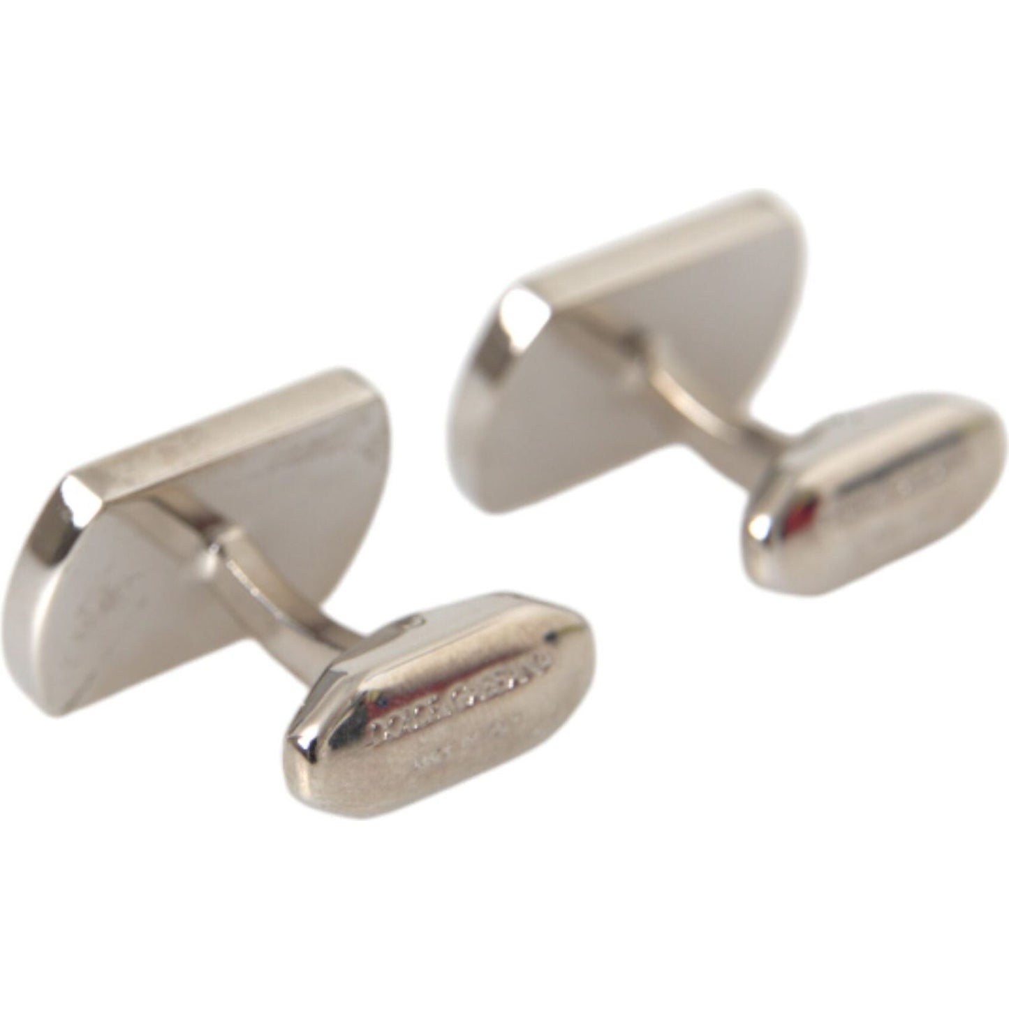 Dolce & Gabbana Silver Gold Plated Metal Brass Pin Cufflinks Cufflinks Dolce & Gabbana Dark Gray