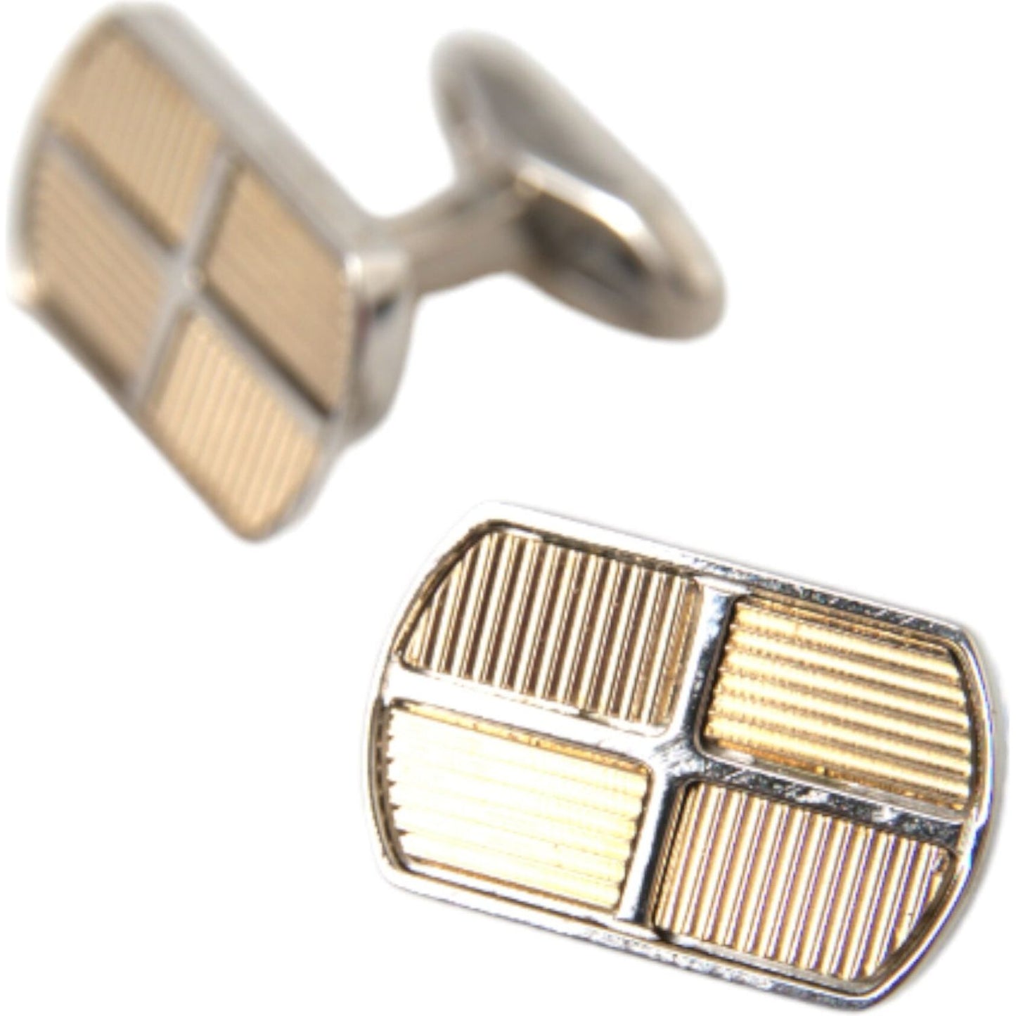 Dolce & Gabbana Silver Gold Plated Metal Brass Pin Cufflinks Cufflinks Dolce & Gabbana Tan