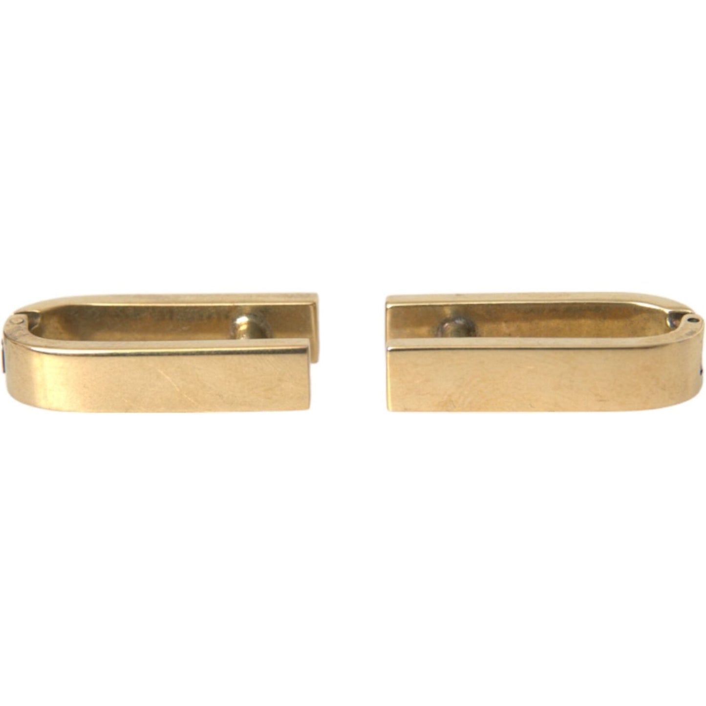 Dolce & Gabbana Gold Plated Metal Brass Pin Men Cufflinks Cufflinks Dolce & Gabbana Tan