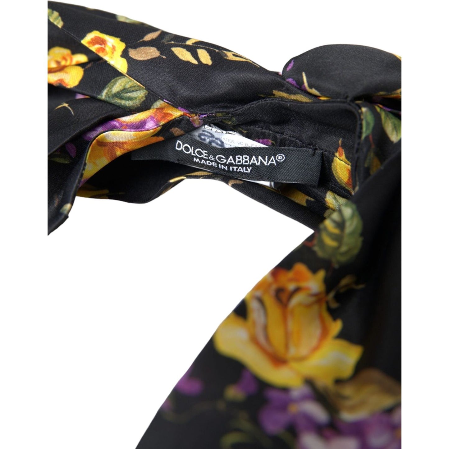 Dolce & Gabbana Black Floral Applique Silk Women Headband Diadem Dolce & Gabbana Dark Slate Gray