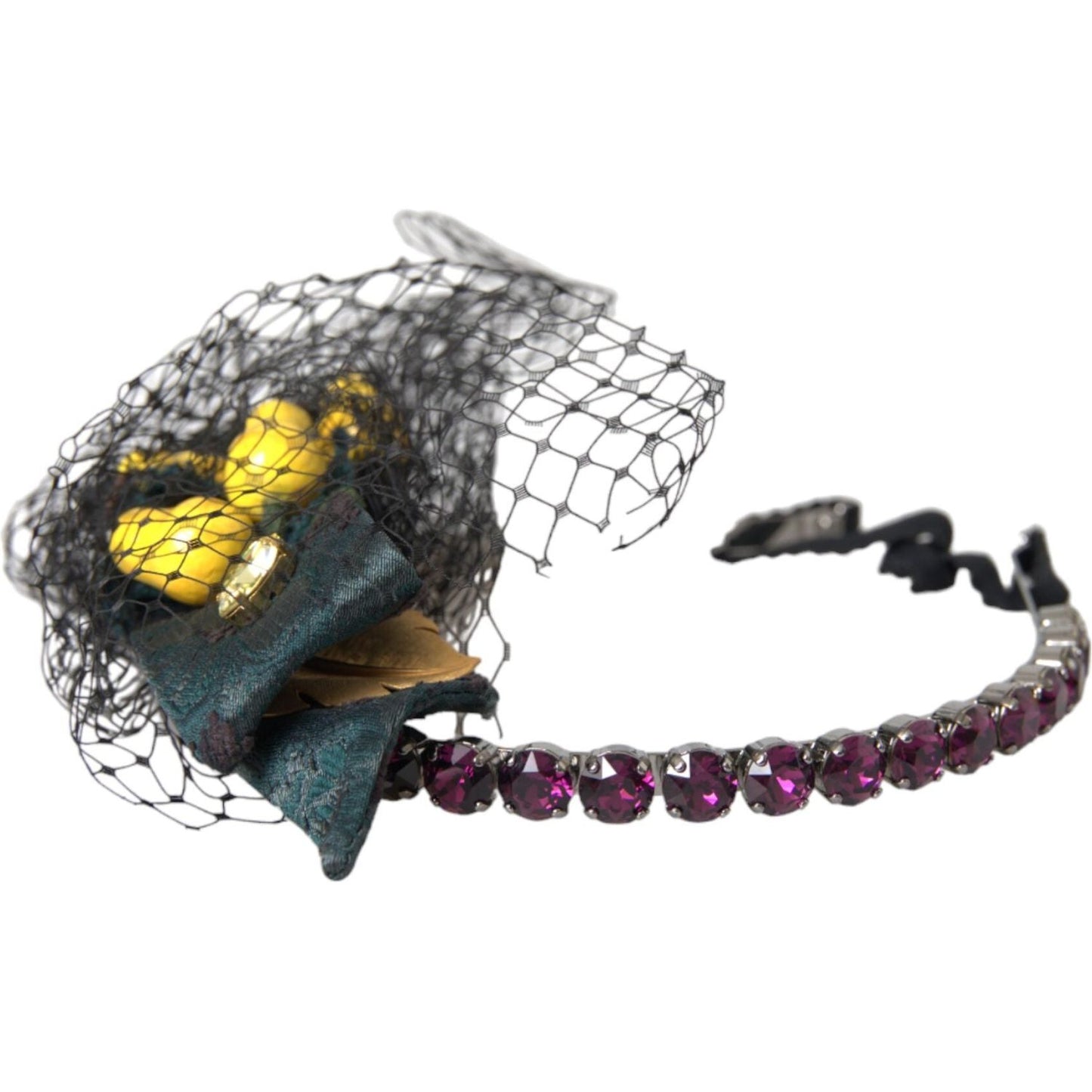 Dolce & Gabbana Black Lemons Sicily Purple Crystal Net Headband Diadem Dolce & Gabbana Dark Slate Gray