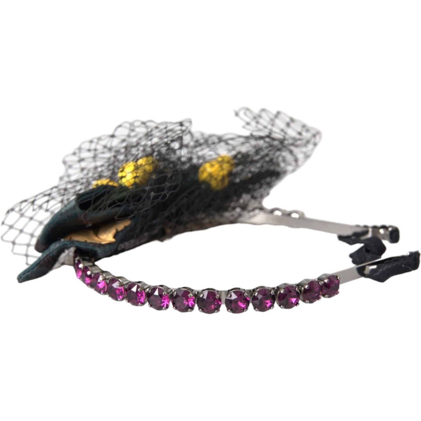 Dolce & Gabbana Black Lemons Sicily Purple Crystal Net Headband Diadem Dolce & Gabbana Dark Slate Gray