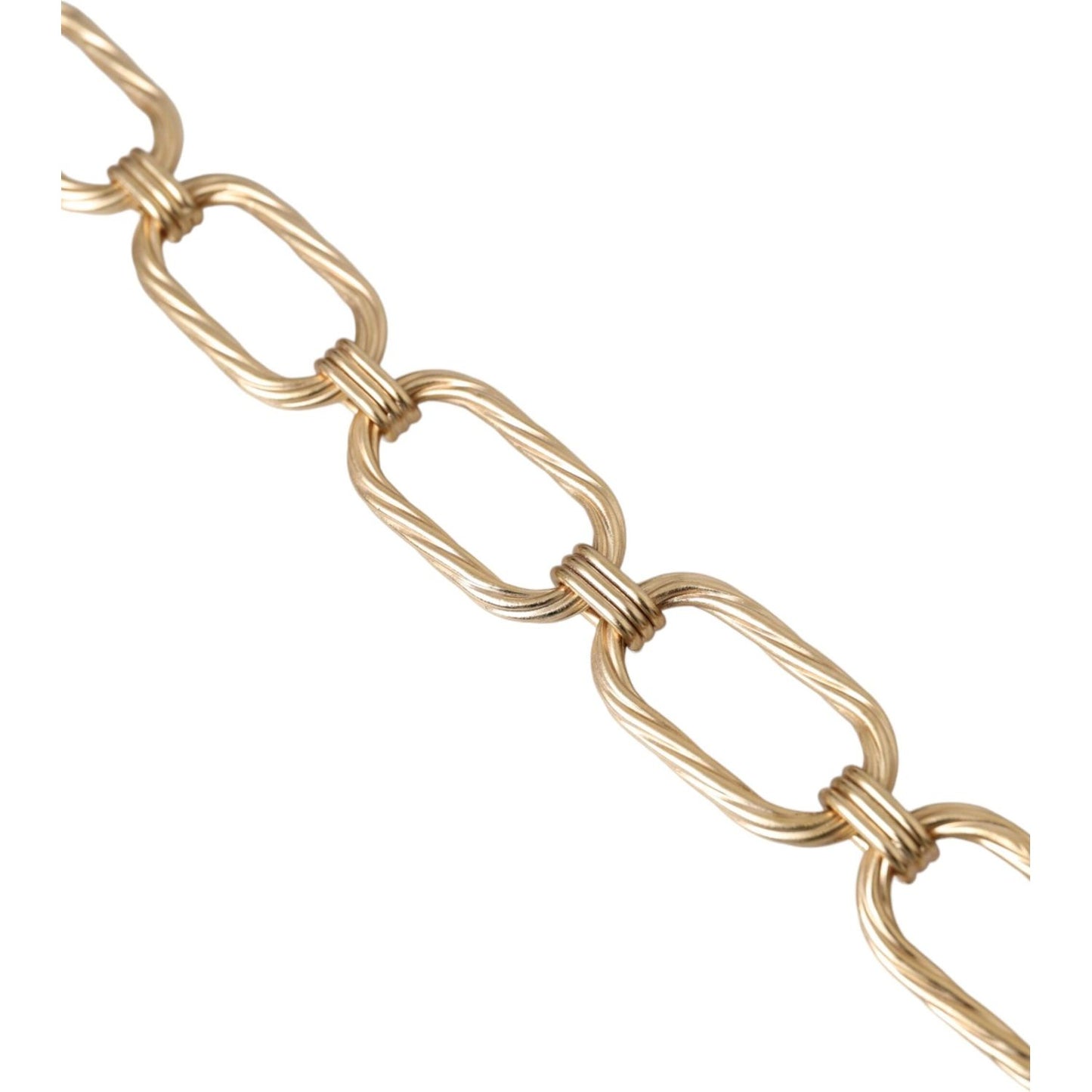 Dolce & Gabbana Gold Tone Brass Large Link Chain Jewelry Necklace Necklace Dolce & Gabbana Tan