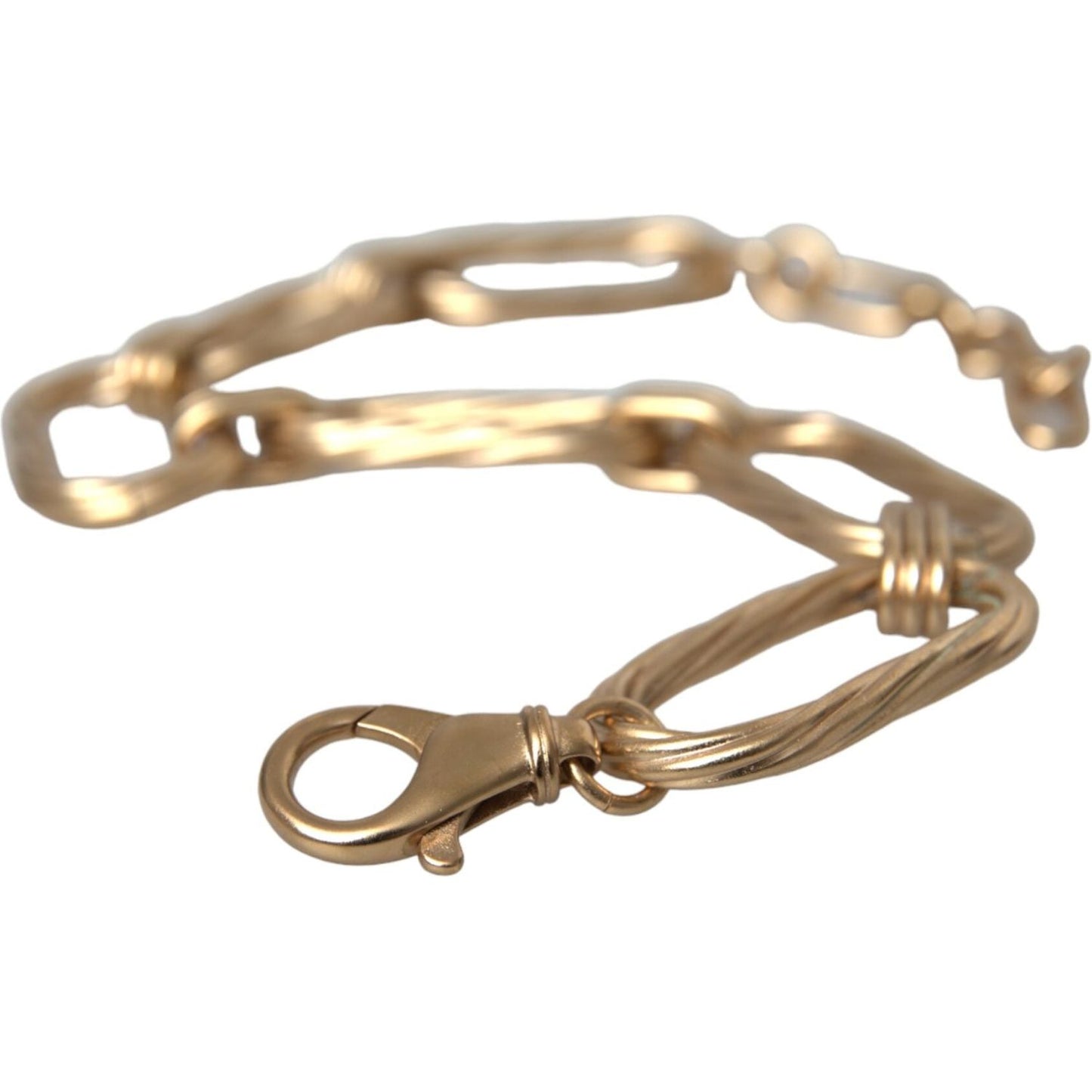 Dolce & Gabbana Gold Tone Brass Large Link Chain Jewelry Necklace Necklace Dolce & Gabbana Rosy Brown