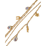 Dolce & Gabbana Gold Tone Chain Brass Charm Statement Sicily Necklace Necklace Dolce & Gabbana Dark Khaki