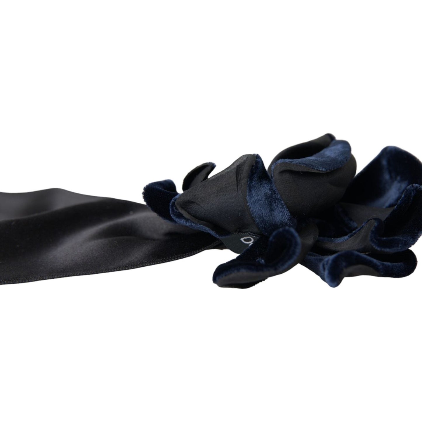 Dolce & Gabbana Black Silk Gold Brass Floral Hair Pin Brooch Brooch Dolce & Gabbana Black