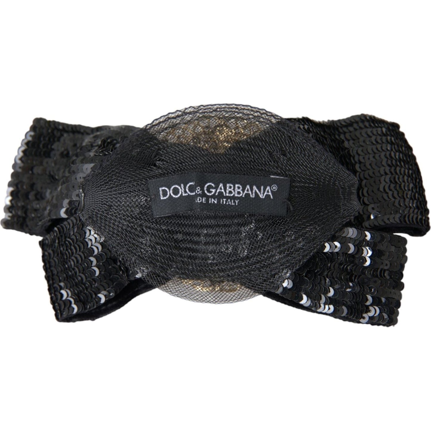 Dolce & Gabbana Black Sequin Pearl Handmade Brooch Hair Pin FASHION ACCESSORIES Dolce & Gabbana Dark Slate Gray