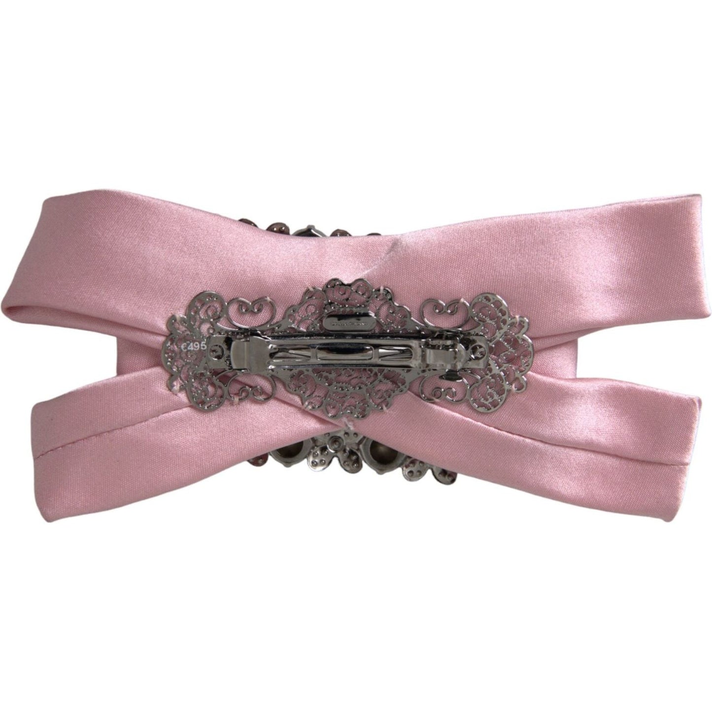 Dolce & Gabbana Pink Satin Crystal Jewelry Brooch Hair Pin FASHION ACCESSORIES Dolce & Gabbana Rosy Brown