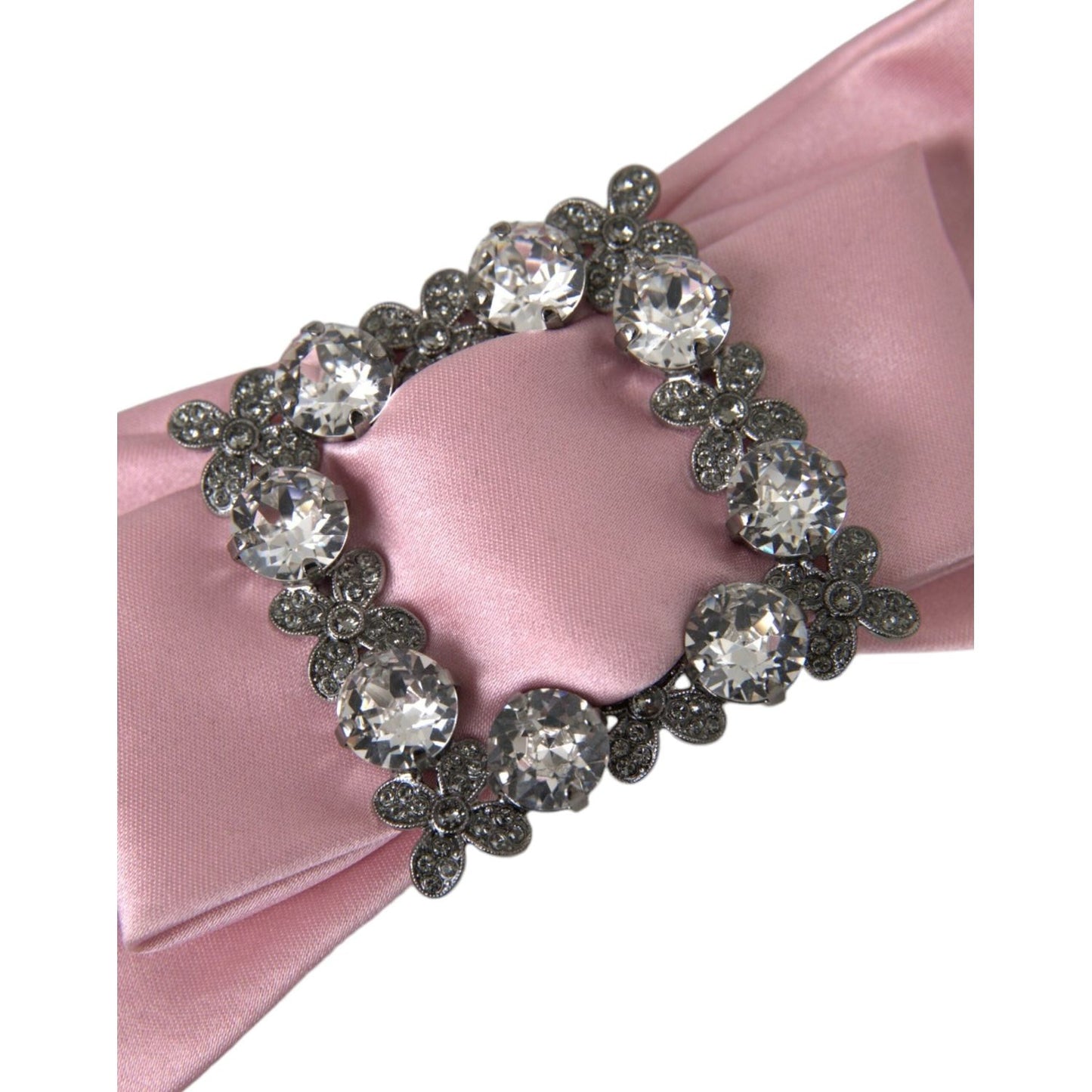 Dolce & Gabbana Pink Satin Crystal Jewelry Brooch Hair Pin FASHION ACCESSORIES Dolce & Gabbana Rosy Brown