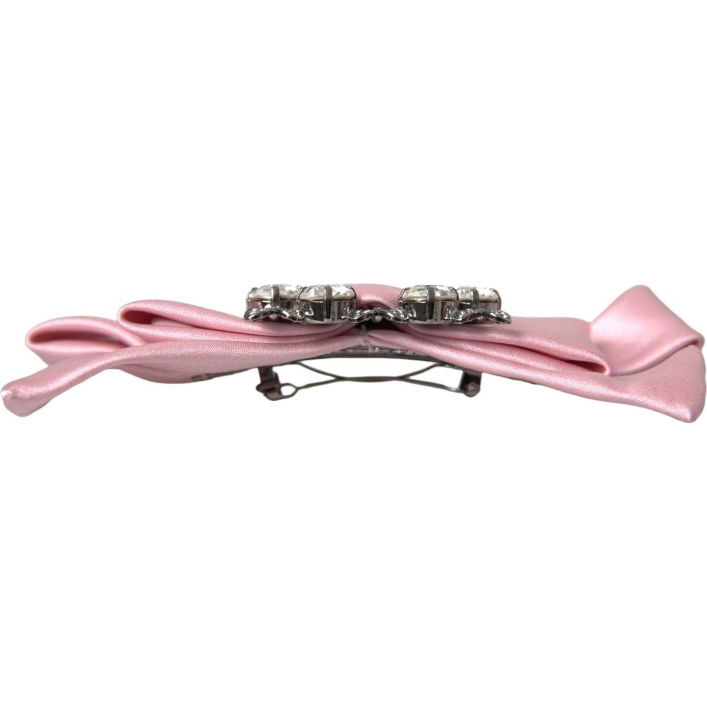Dolce & Gabbana Pink Satin Crystal Jewelry Brooch Hair Pin FASHION ACCESSORIES Dolce & Gabbana Rosy Brown