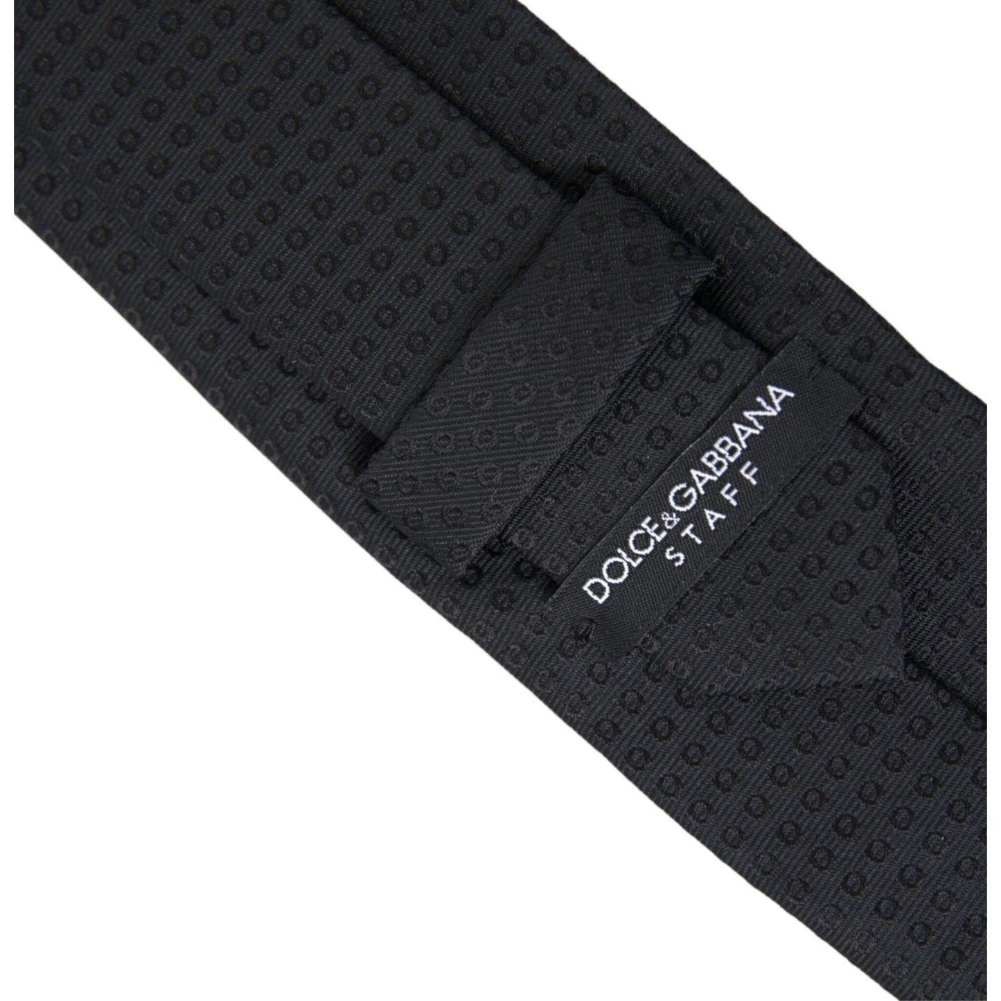 Dolce & Gabbana Black STAFF Patterned Cotton Adjustable Men Tie Dolce & Gabbana Dark Slate Gray