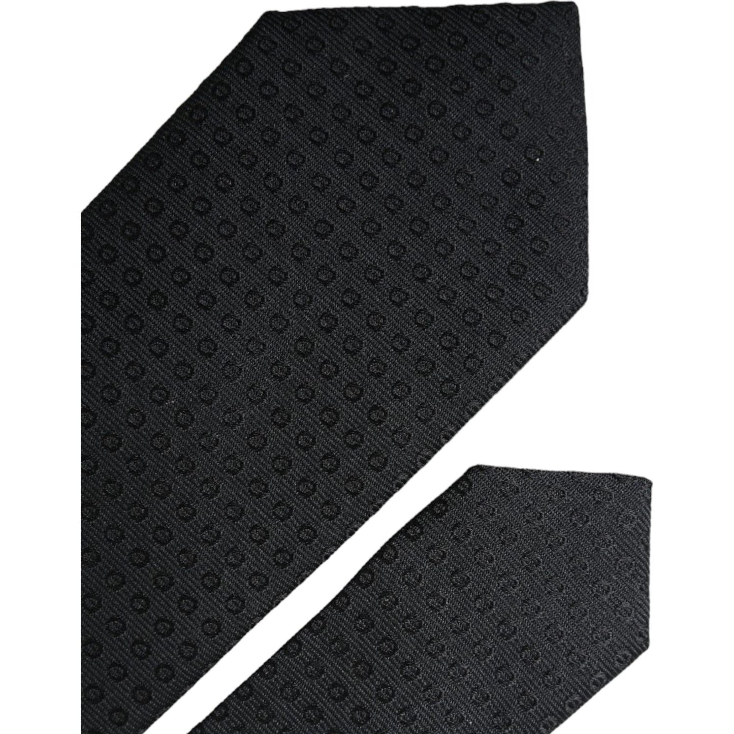 Dolce & Gabbana Black STAFF Patterned Cotton Adjustable Men Tie Dolce & Gabbana Dark Slate Gray