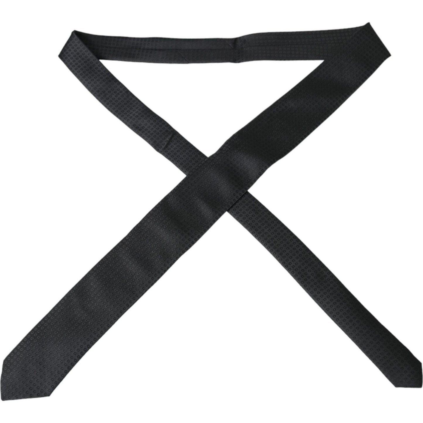 Dolce & Gabbana Black STAFF Patterned Cotton Adjustable Men Tie Dolce & Gabbana Dark Slate Gray