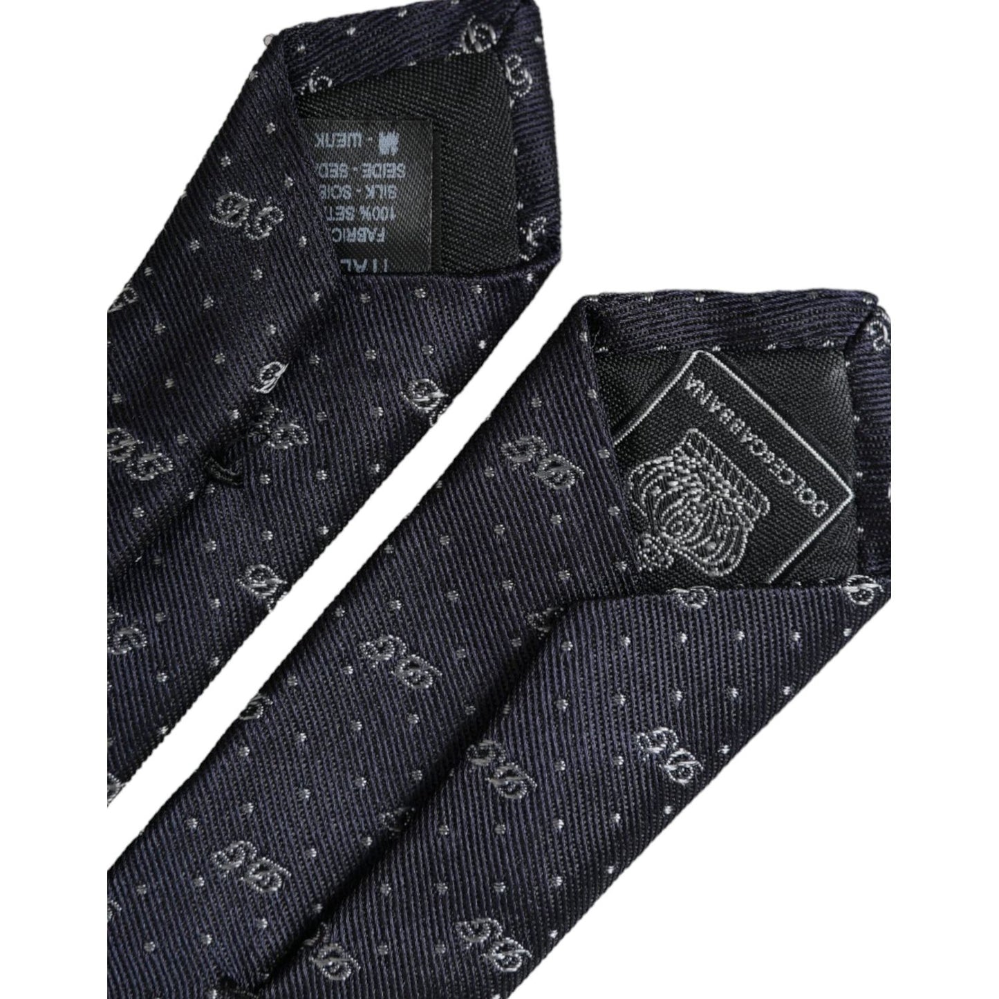 Dolce & Gabbana Blue DG Logo 100% Silk Adjustable Tie Dolce & Gabbana Dark Slate Gray