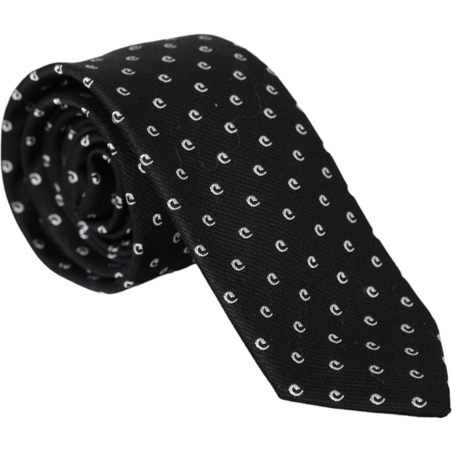 Dolce & Gabbana Black Logo Cotton Blend Adjustable Tie Dolce & Gabbana Black
