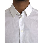 Dolce & Gabbana White Cotton Long Sleeve Dress GOLD Shirt TSH86304-37