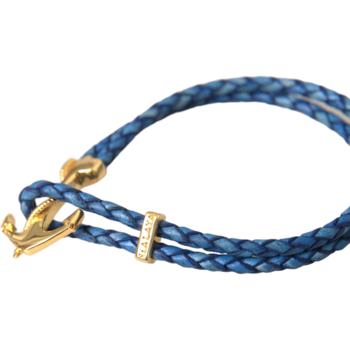 Nialaya Blue Gold Anchor 925 Silver Charm Bracelet Mens Bracelet Nialaya Dark Slate Blue