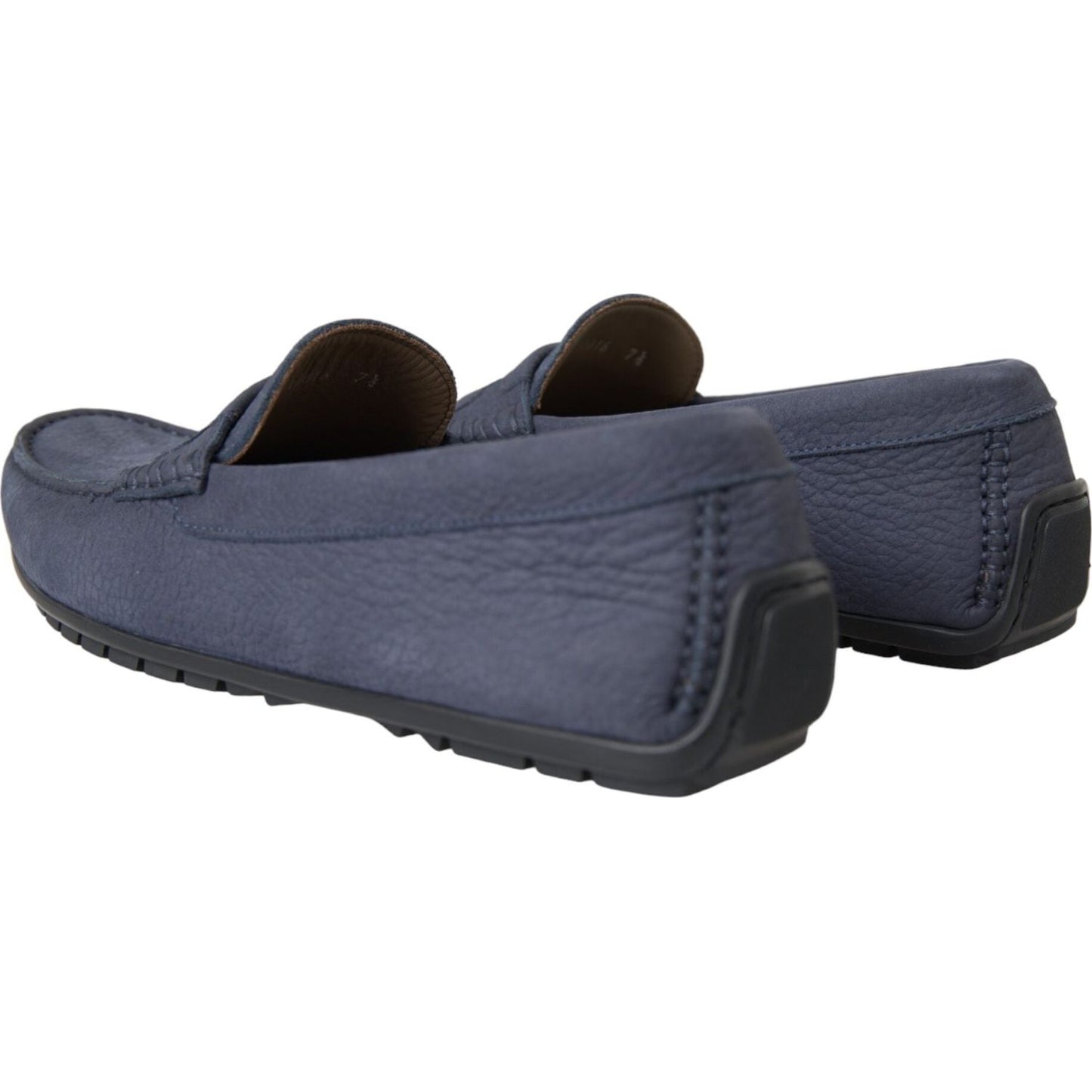 Dolce & Gabbana Blue Calf Leather Slip On Moccasin Shoes Dolce & Gabbana Dark Slate Gray