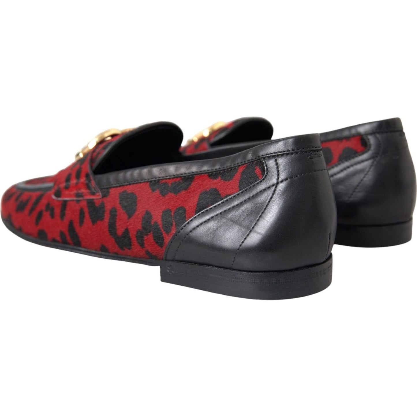 Dolce & Gabbana Red Black Leopard DG Loafers Formal Men Shoes Dolce & Gabbana Dark Slate Gray