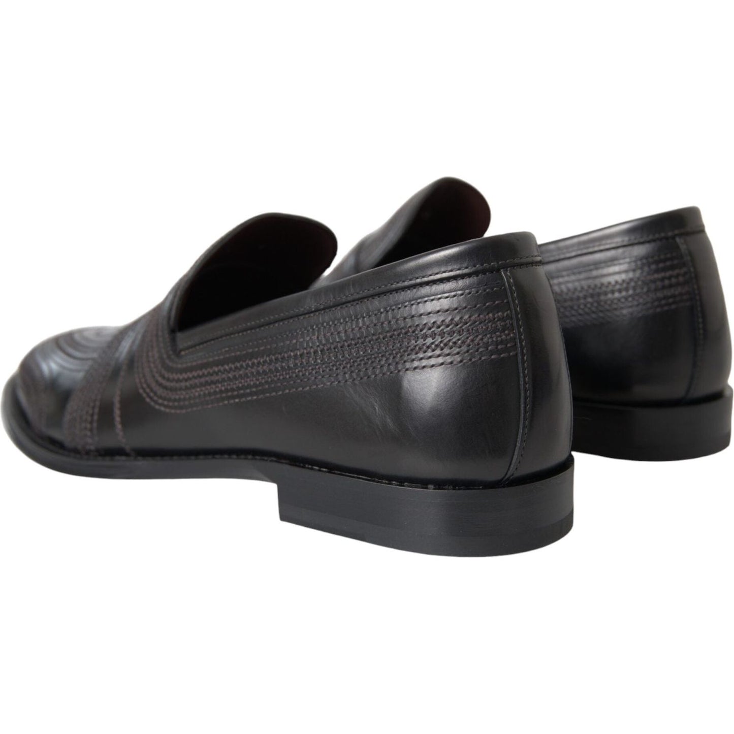 Dolce & Gabbana Black Brown Leather Loafer Men Dress Shoes Dolce & Gabbana Dark Slate Gray