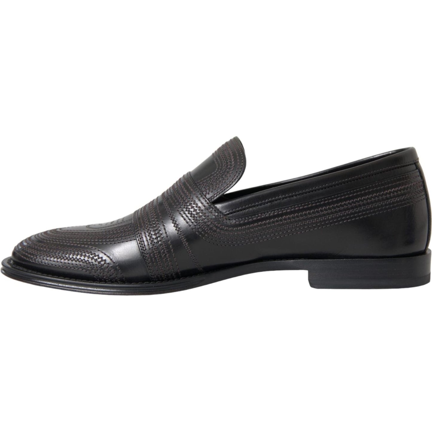 Dolce & Gabbana Black Brown Leather Loafer Men Dress Shoes Dolce & Gabbana Dark Slate Gray