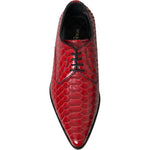 Dolce & Gabbana Red Textured Varnished Derby Men Formal Shoes Dolce & Gabbana Brown