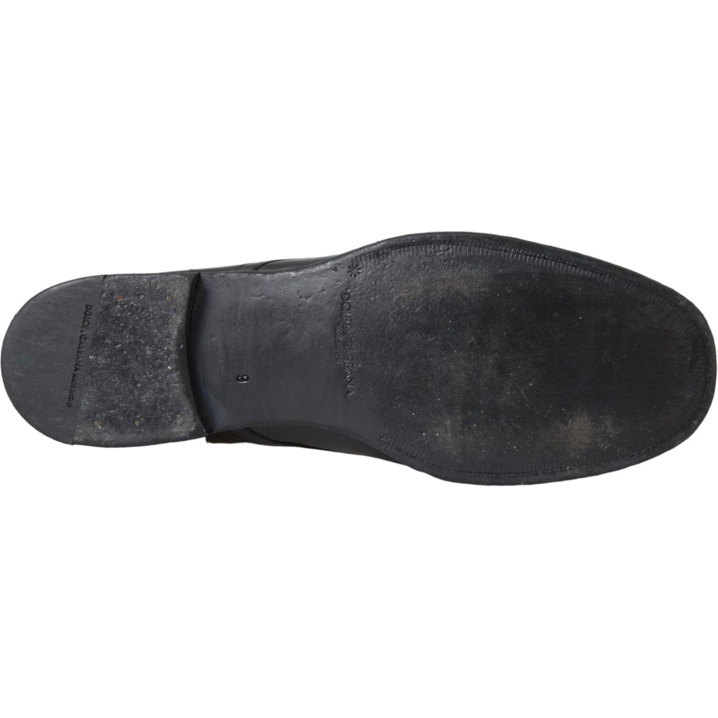 Dolce & Gabbana Black Leather Derby Formal Dress Men Shoes Dolce & Gabbana Dark Slate Gray