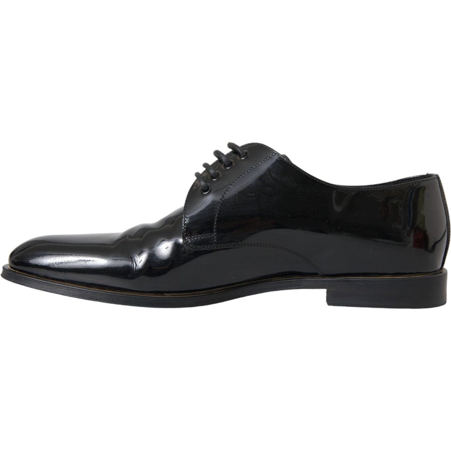 Dolce & Gabbana Black Patent Leather Derby Formal Dress Shoes Dolce & Gabbana Dark Slate Gray