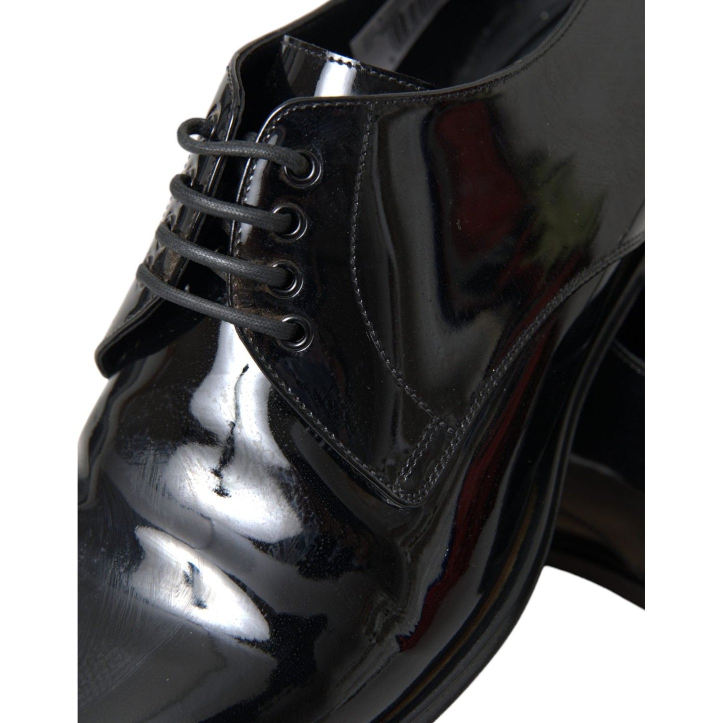 Dolce & Gabbana Black Patent Leather Derby Formal Dress Shoes Dolce & Gabbana Black
