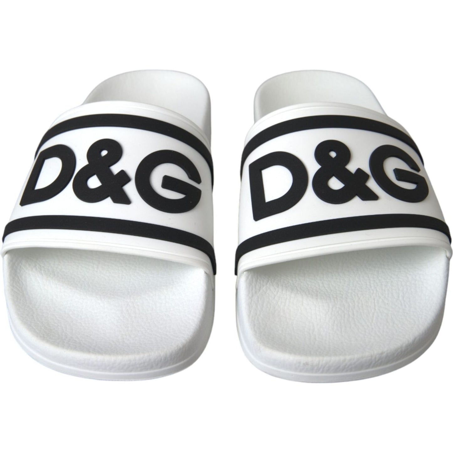 Dolce & Gabbana White Black Sandals Rubber Beachwear Shoes Dolce & Gabbana Light Gray