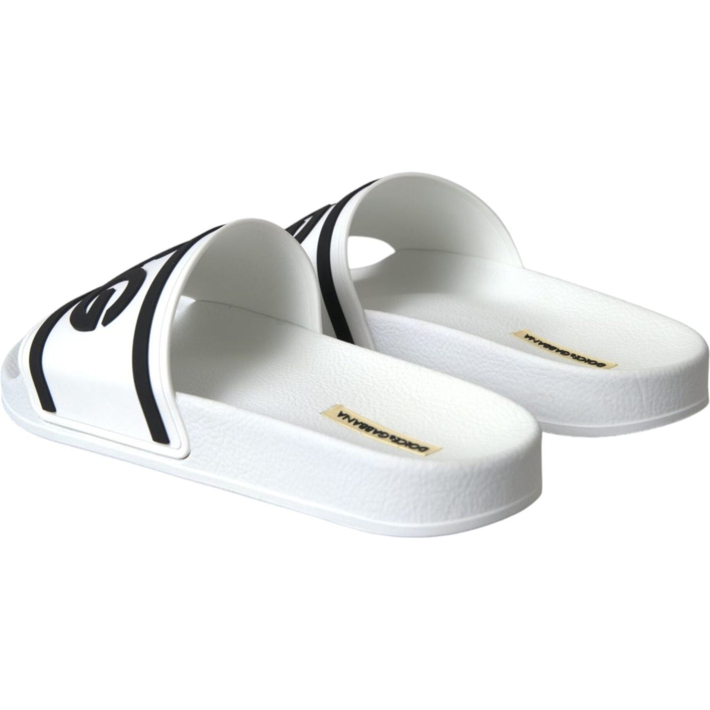 Dolce & Gabbana White Black Sandals Rubber Beachwear Shoes Dolce & Gabbana Light Gray