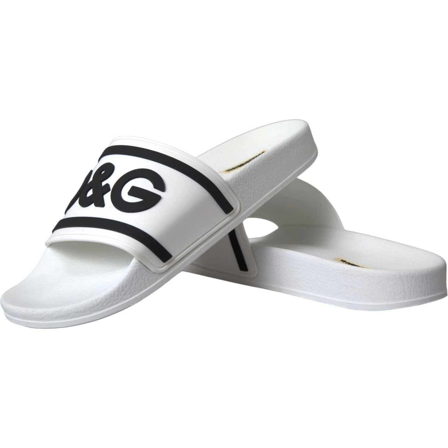 Dolce & Gabbana White Black Sandals Rubber Beachwear Shoes Dolce & Gabbana Light Gray