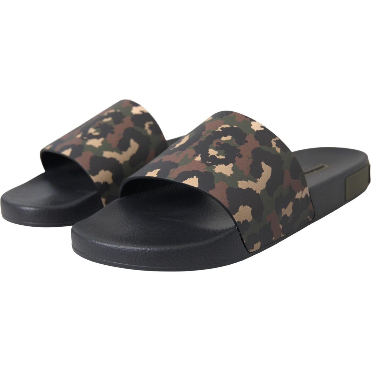 Dolce & Gabbana Multicolor Camouflage Leather Beachwear Men Shoes Dolce & Gabbana Dark Slate Gray
