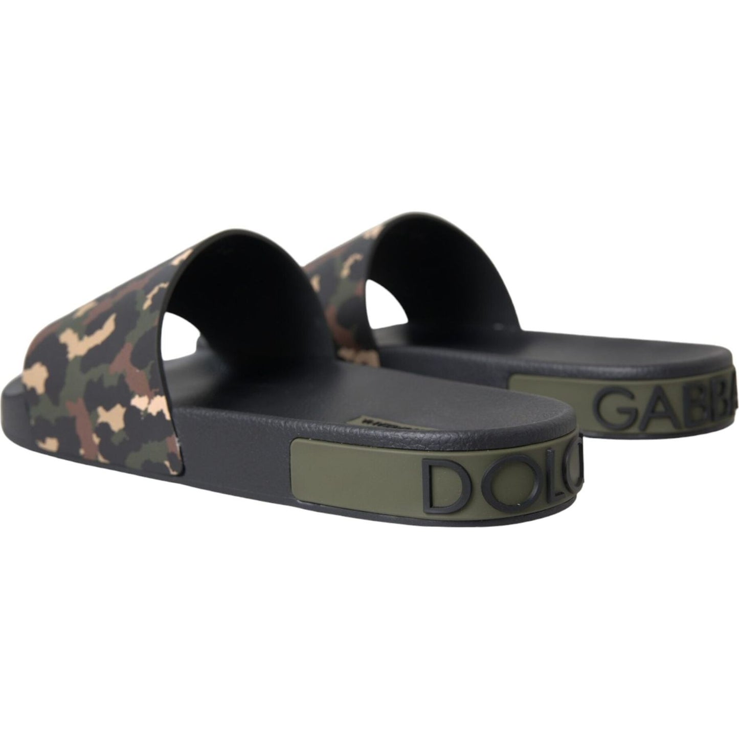 Dolce & Gabbana Multicolor Camouflage Leather Beachwear Men Shoes Dolce & Gabbana Dark Slate Gray